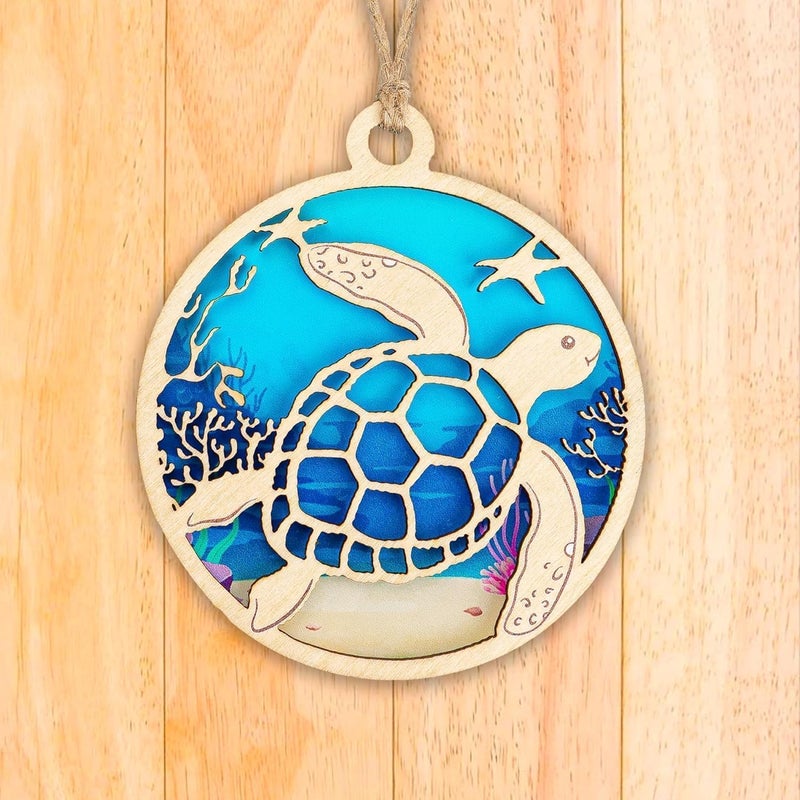 NELXI Sea Turtle Ornament, Turtle Ornament 2025, Unique Turtle Gifts for Women, Coastal Christmas Ornaments, Handmade Ocean Decor, Beach Themed Christmas Ornaments, Special Idea - Image 3